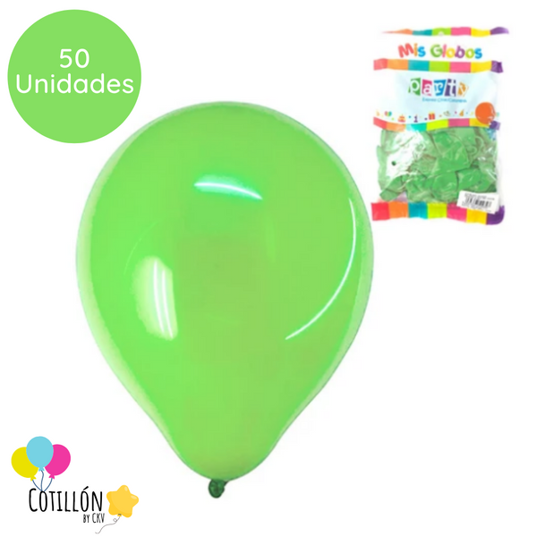 Globo Liso Verde Lima R9 x 50 Unidades