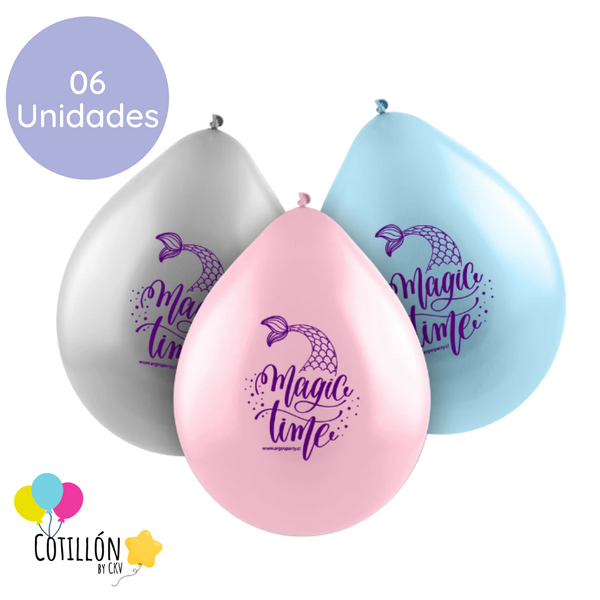 Globos Sirenita x 6 Unidades