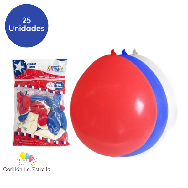 Globos Tricolor x 25 Unidades