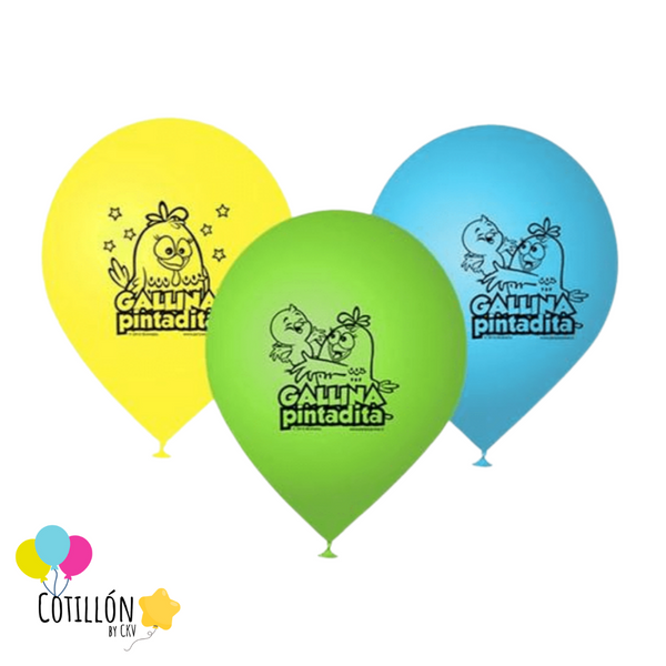 Globos Gallina Pintadita x 12 Unidades