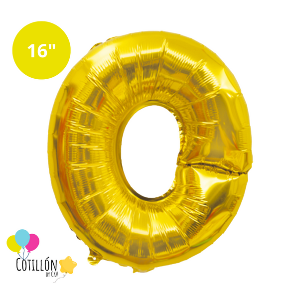 Globo Metalizado Letra O 16P Dorado