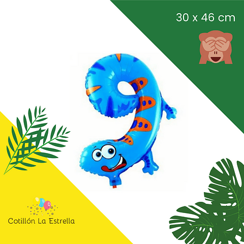 Globo Diseño de Animales Numero 9