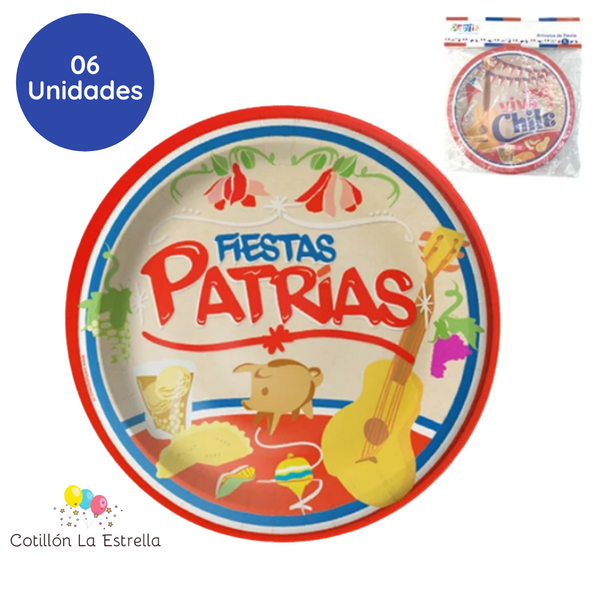 Plato Fiestas Patrias x 6 Unidades