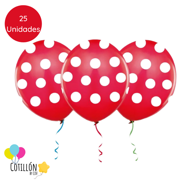 Globo Polka Rojo R9 x 25 Unidades