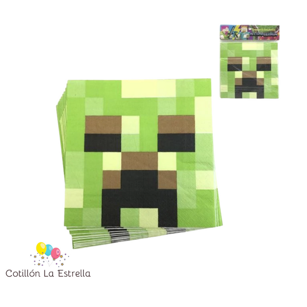 Servilletas Minecraft x 12 Unidades