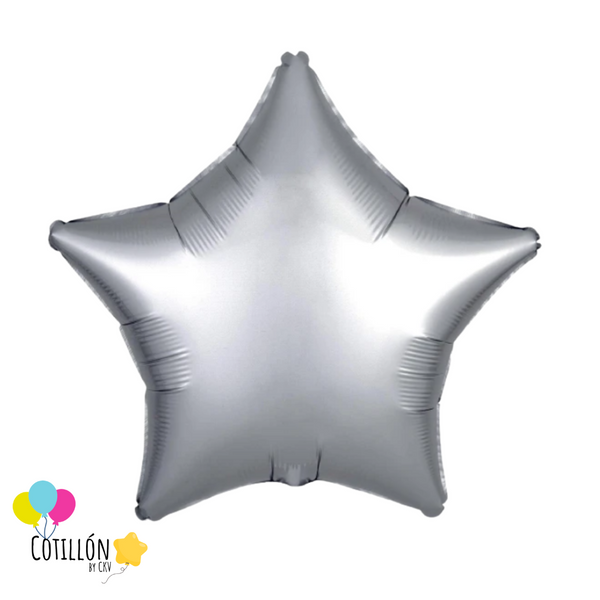 Globo Metalizado Estrella Plateado Mate 18P