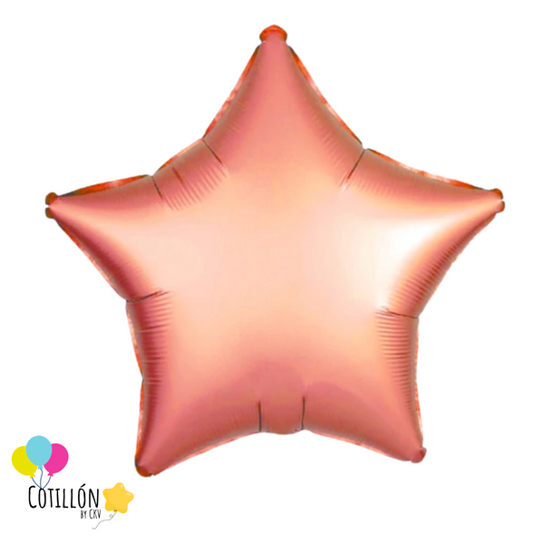 Globo Metalizado Estrella Rose Gold Mate 18P
