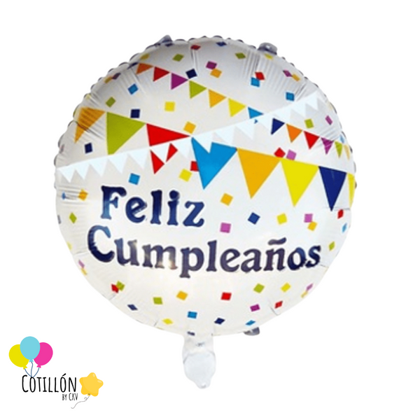 Globo Feliz Cumpleaños Banderines