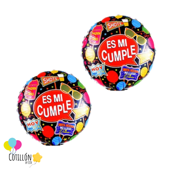 Globo Metalizado Feliz Cumpleaños  10" x 2 Unidades