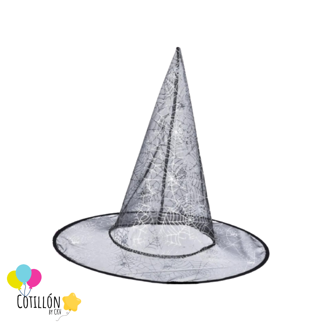 Sombrero Bruja Negro Transparente